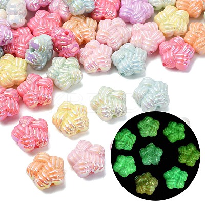 UV Plating & Luminous Opaque Acrylic Beads MACR-L015-14D-1