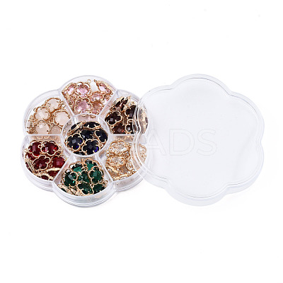 70Pcs 7 Colors K9 Glass Connector Charms GLAA-N038-18-1