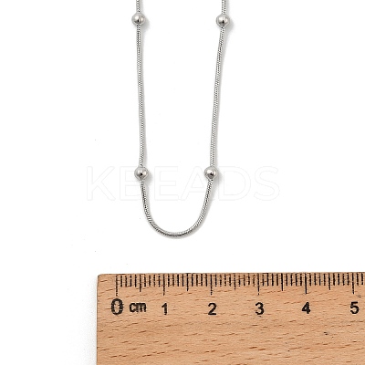 3MM 304 Stainless Steel Round Snake Chain Necklaces for Women Men NJEW-F351-03P-1