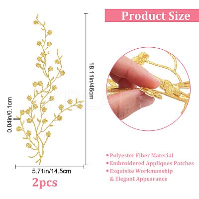 Plum Blossom Shape Appliques PATC-WH0007-11C-1