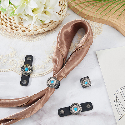 6Pcs PU Leather with Alloy Scarf Clips FIND-CL0001-84A-1