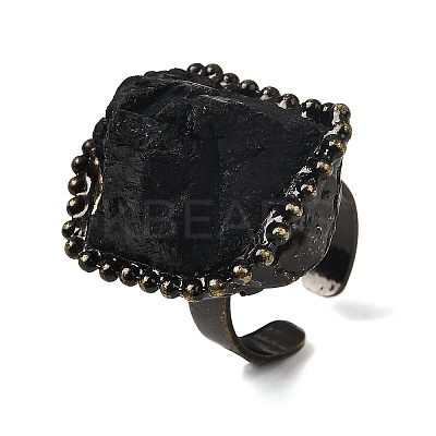 Natural Tourmaline Irregular Nugget Open Cuff Rings G-A278-03AB-02-1