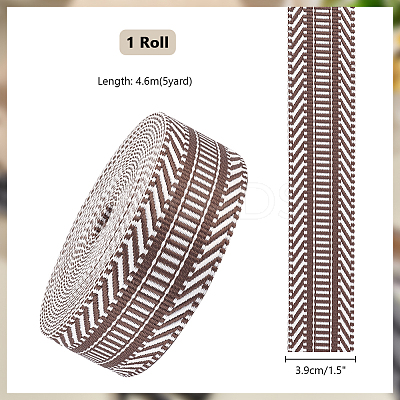 5 Yards Ethnic Style Polyester Jacquard Striped Ribbon OCOR-PH0004-17B-1