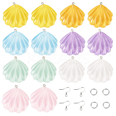 DIY Resin Shell Shape Earring Kits DIY-TA0011-06-1