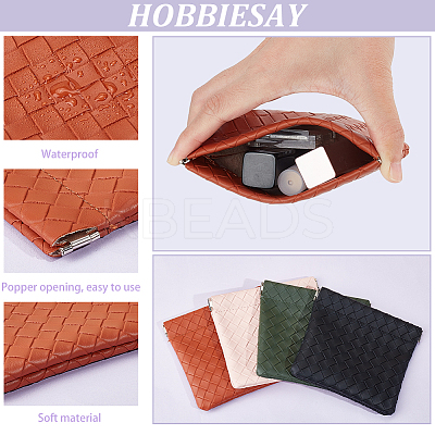 5Pcs 5 Colors Rectangle Imitation Leather Multipurpose Shrapnel Makeup Bags ABAG-HY0001-12-1