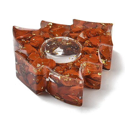 Natural Red Jasper & Resin Candle Holder Molds DJEW-H012-03B-1