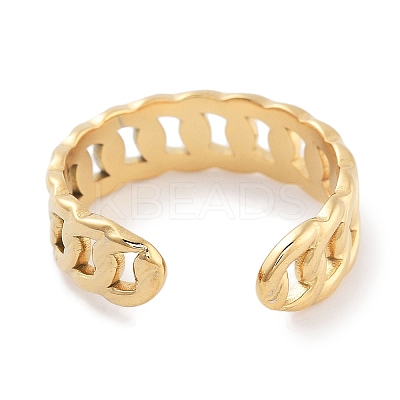 304 Stainless Steel Open Cuff Rings RJEW-K273-06G-1