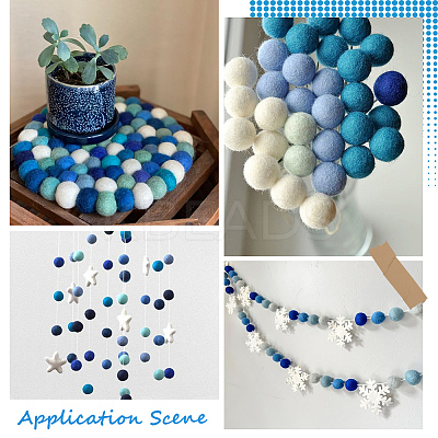 40Pcs 4 Colors Wool Felt Balls DIY-SC0029-40E-1