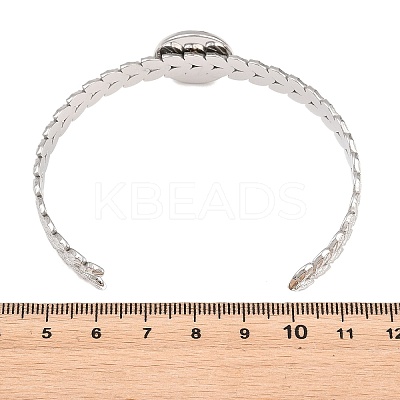 304 Stainless Steel Leaf Cuff Bangle Making STAS-F366-10A-P-1