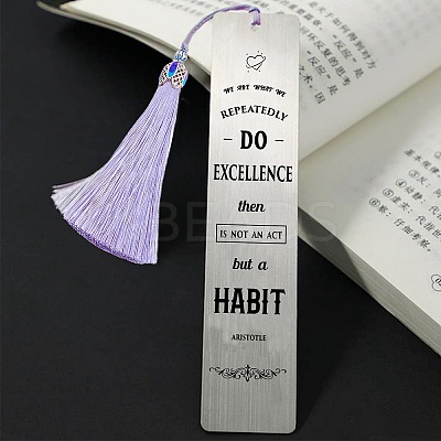 2Pcs 2 Style Stainless Steel Bookmarks AJEW-FG0001-58D-1