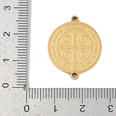 Ion Plating(IP) 304 Stainless Steel Saint Benedict Cross Medal Connector Charms STAS-M080-08G-1