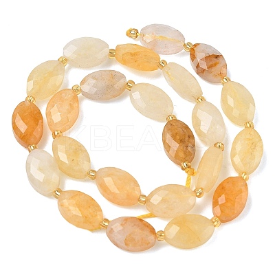 Natural Yellow Hematoid Quartz/Golden Healer Quartz Beads Strands G-A295-A06-01-1