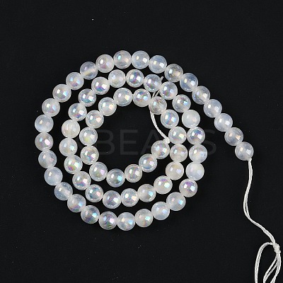 Plating Natural Selenite Beads Strands G-G120-A01-01-1