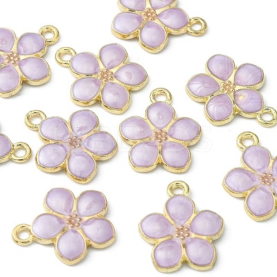 10Pcs Light Gold Plated Alloy Enamel Pendants ENAM-YW0002-15A-1