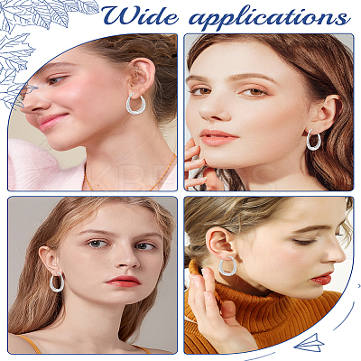 1Pair Brass Oval Hoop Earrings for Women EJEW-LP0001-36P-1
