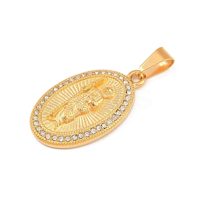 304 Stainless Steel with Rhinestone Pendants LS-STAS-Z171-24G-02-1