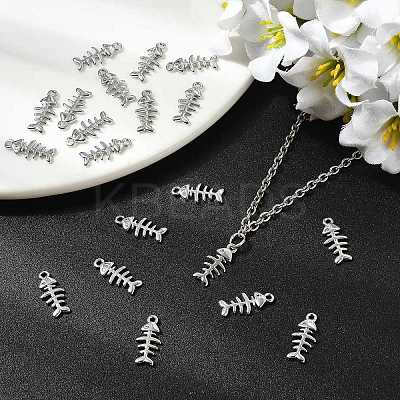 SHEGRACE Brass Micro Pave Cubic Zirconia Fishbone Charms XGR0163P-109P-1