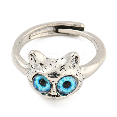 Alloy with Glass Rings for Women RJEW-A034-09AS-1