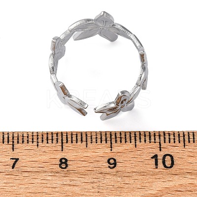 Brass Adjustable Open Cuff Rings for Women RJEW-R021-02P-1