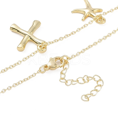 Bohemian Summer Beach Style 18K Gold Plated Shell Shape Initial Pendant Necklaces IL8059-24-1