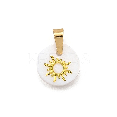 15Pcs 15 Styles Natural Freshwater Shell Geometric Charms PALLOY-JF03514-1