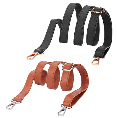 2Pcs 2 Colors PU Imitation Leather Adjustable Bag Straps DIY-WR0003-13A-1