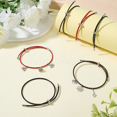 12Pcs 3 Colors Adjustable PU Leather Cord Slider Bracelets BJEW-SC0001-39P-1