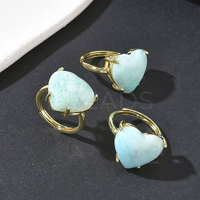 Natural Hemimorphite Finger Rings RJEW-Z124-01G-1