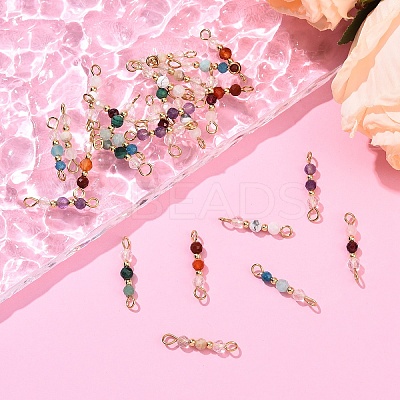 28Pcs 7 Styles Natural Gemstone Connector Charms HJEW-YW00201-1