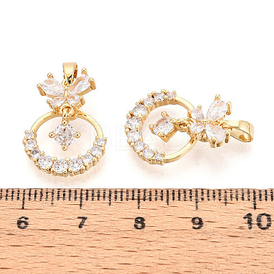 Brass Micro Pave Cubic Zirconia Pendants KK-N272-09G-1