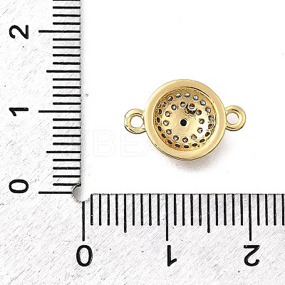 Brass Micro Pave Blue and Clear Cubic Zirconia Connector Charms KK-P336-13G-1
