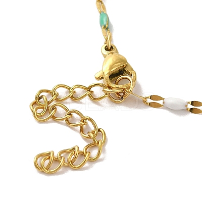 304 Stainless Steel Dapped Chains Necklaces NJEW-B077-02G-1