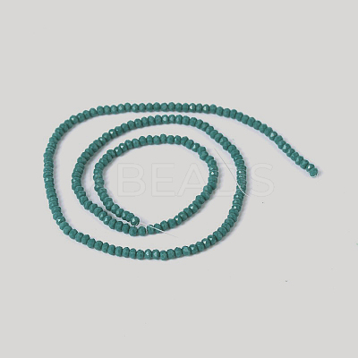 Imitation Jade Glass Faceted Rondelle Beads Strands GLAA-A024A-10-1