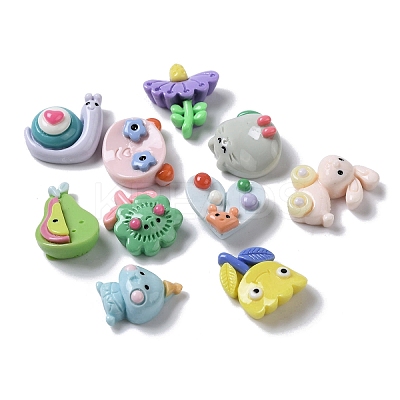 Flower/Snail/Rabbit Funny Cartoon Opaque Resin Decoden Cabochons CRES-P031-B-1