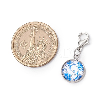 Half Round/Dome Glass Pendant Decorations HJEW-JM03338-1