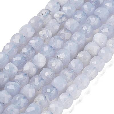 Natural Blue Lace Agate Beads Strands G-H042-A09-02-1