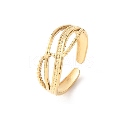 304 Stainless Steel Open Cuff Rings for Women RJEW-K309-19G-1