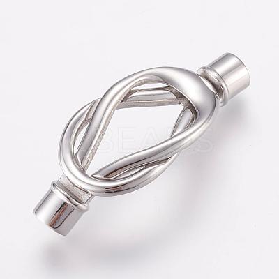 Tarnish Resistant 304 Stainless Steel Magnetic Clasps with Glue-in Ends STAS-L189-12P-1