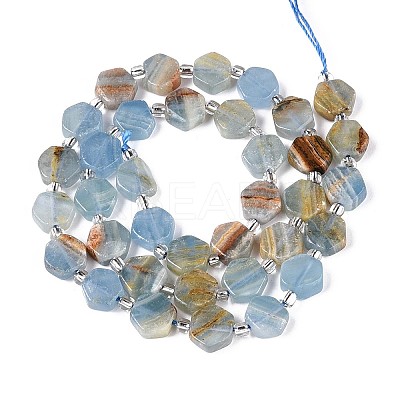 Natural Blue Calcite Beads Strands G-P534-A24-01-1