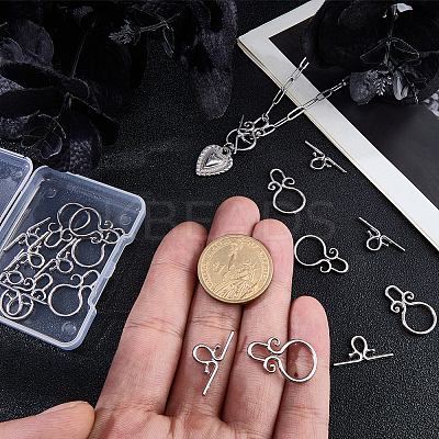 10Pcs 304 Stainless Steel Toggle Clasps STAS-BBC0008-32P-1