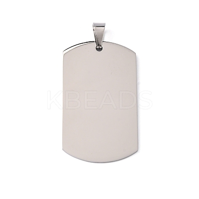 Tarnish Resistant 201 Stainless Steel Rectangle Stamping Blank Tag Pendants STAS-L122-15P-1