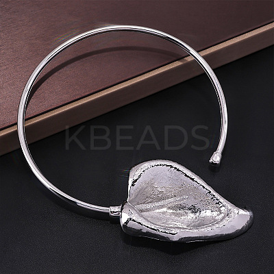Brass Leaf Cuff Choker Necklaces for Women FS-WG47A02-02-1