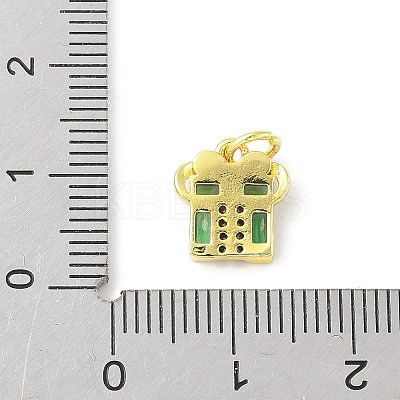 Brass Micro Pave Cubic Zirconia Pendants KK-Z101-02G-01-1