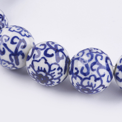 Handmade Blue and White Porcelain Beads PORC-G002-13-1