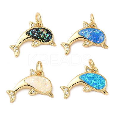 Rack Plating Brass Micro Pave Clear Cubic Zirconia Pendants KK-P268-15G-1