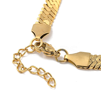 Ion Plating(IP) 304 Stainless Steel Herringbone Chain Bracelet BJEW-D028-02B-02G-1