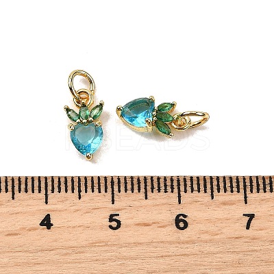 Brass Micro Pave Cubic Zirconia Charms ZIRC-H119-06G-03-1