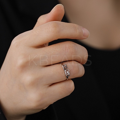 Mother's Day 201 Stainless Steel Finger Rings FS-WG75A9C-01-1