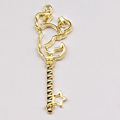 Alloy Open Back Bezel Big Pendants PALLOY-CJC0004-07G-01-1