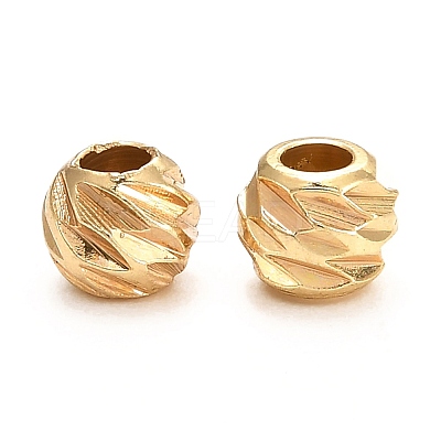 Brass Corrugated Beads KK-F828-04G-1